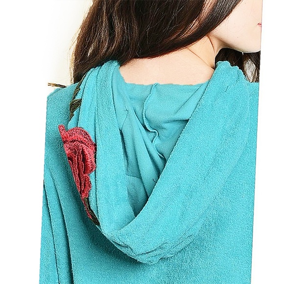 Moto Hippie Distressed Hoodie Tunic Sweater Top AQ - Picture 5 of 8